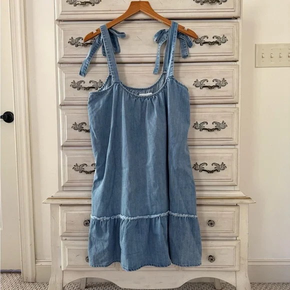 Vici Medium Wash Denim Babydoll Dress - Picture 4 of 6